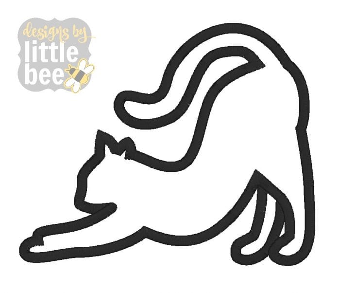 Cat Stretch Applique Design 01 05 2018