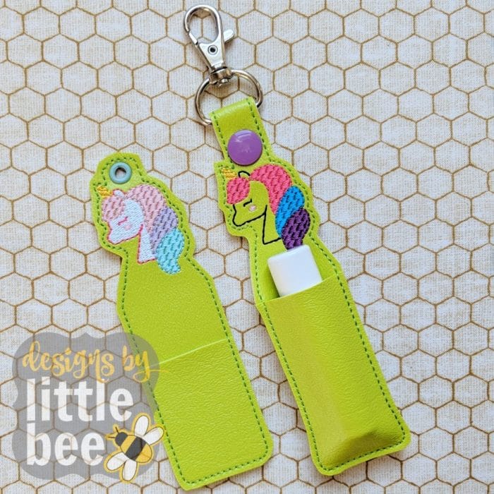 Cartoon Unicorn Lip Balm Holder - Snap Tab & Eyelet Key Fob SET 02 23 2018