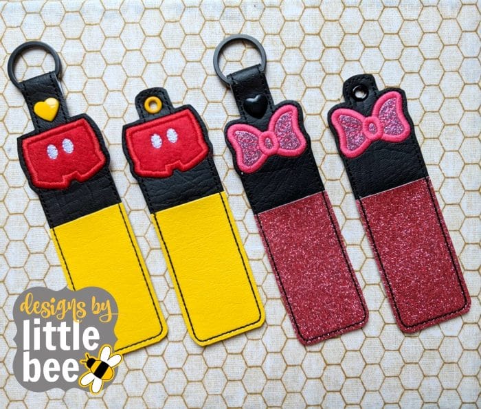 Buttons -n- Bows Lip Balm Holder - Snap Tab & Eyelet Key Fob SET 02 23 2018
