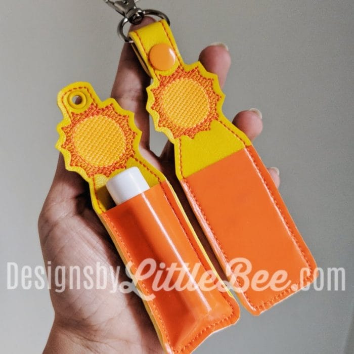 Sunshine Lip Balm Holder - Snap Tab & Eyelet Key Fob SET 02 16 2018