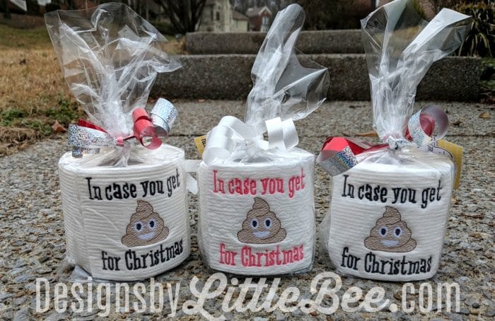 "In Case You Get Poop" Toilet Paper Embroidery Design