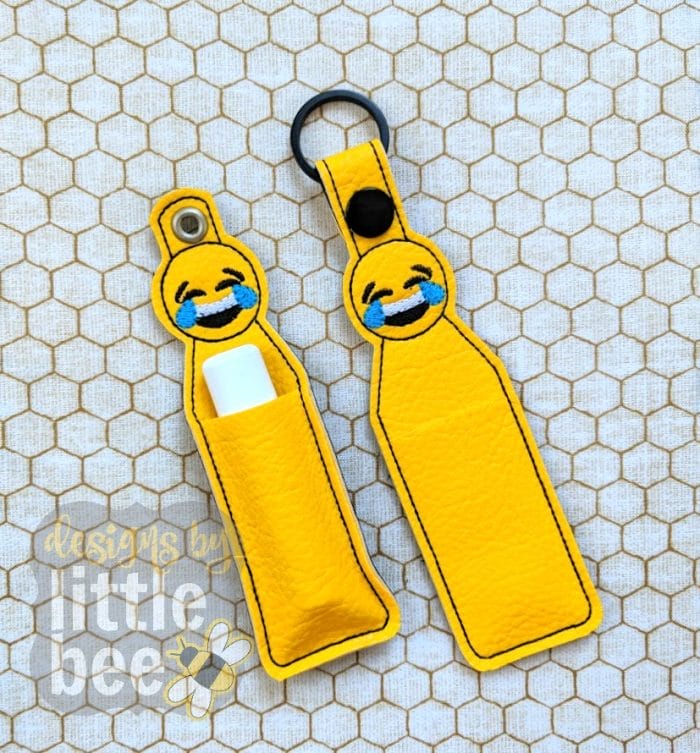 Laughing Crying Lip Balm Holder - Snap Tab & Eyelet Key Fob SET 02 09 2018