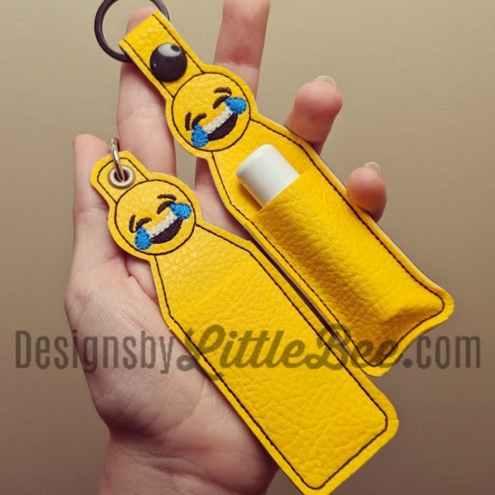 Laughing Crying Lip Balm Holder - Snap Tab & Eyelet Key Fob SET 02 09 2018 - Image 2