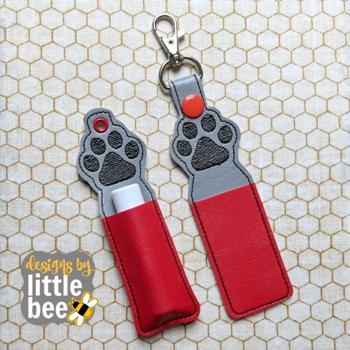 Paw Print Lip Balm Holder - Snap Tab & Eyelet Key Fob SET 03 09 2018