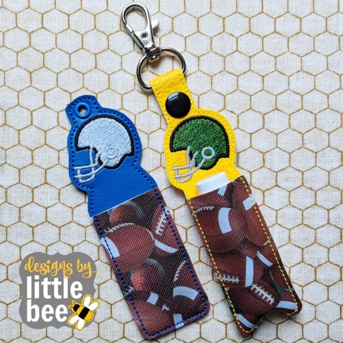 Football Helmet Lip Balm Holder - Snap Tab & Eyelet Key Fob SET 04 23 2018