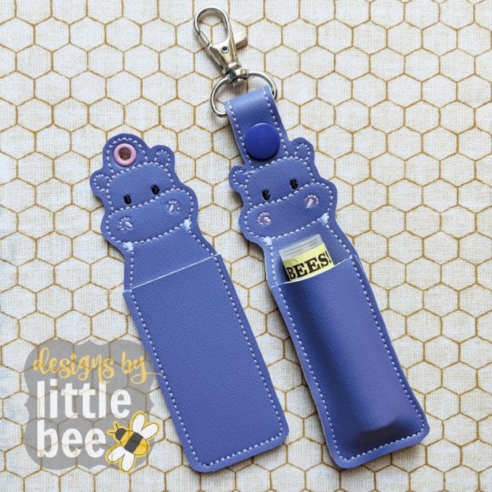 Hippo Lip Balm Holder - Snap Tab & Eyelet Key Fob SET - June 2018