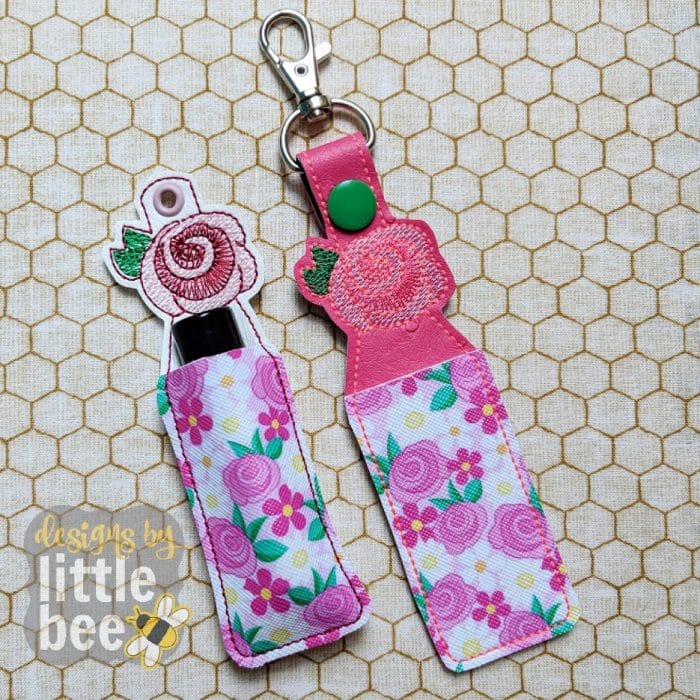 Coming Up Roses Lip Balm Holder - Snap Tab & Eyelet Key Fob SET - May 2018