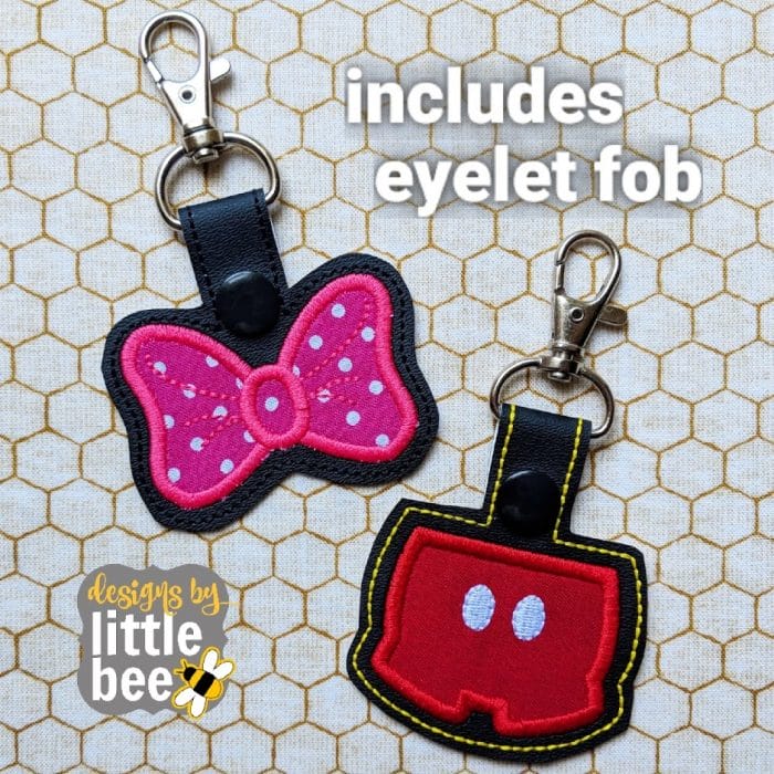 Buttons -n- Bows Key Fobs - Snap Tab & Eyelet Key Fob SET - June 2018