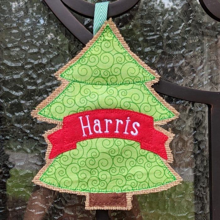 Christmas Tree Door Hanger - 5x7 & up ONLY - In the Hoop Project Embroidery Design