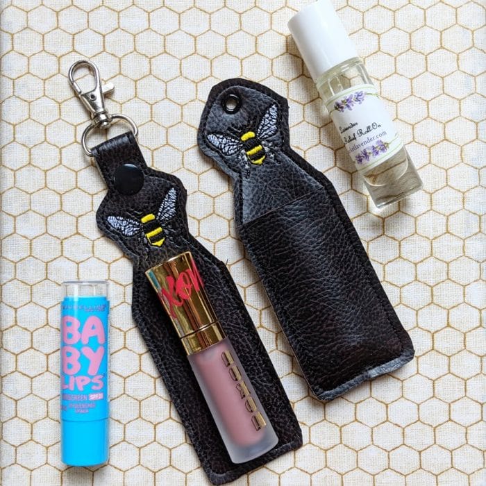 Big Bee Lip Balm Holder - 5x7+ ONLY - Snap Tab & Eyelet Key Fob - September 2018