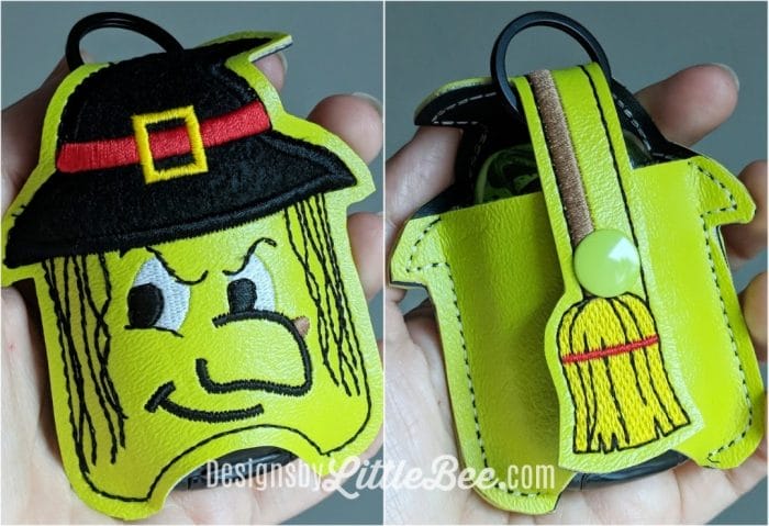 Witch Hand Sanitizer Holder Key Fob & Snap Tab - Image 2