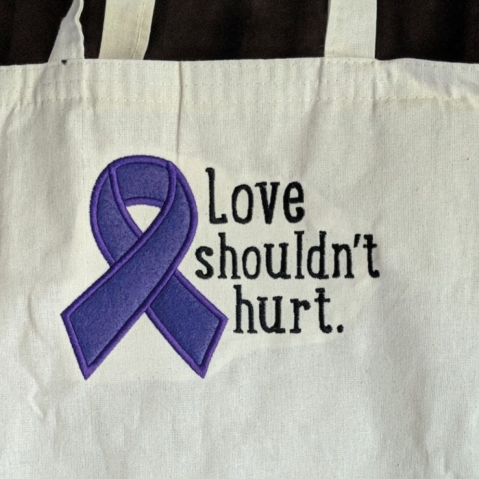 "Love Shouldn't Hurt" Ribbon Applique - October 2018