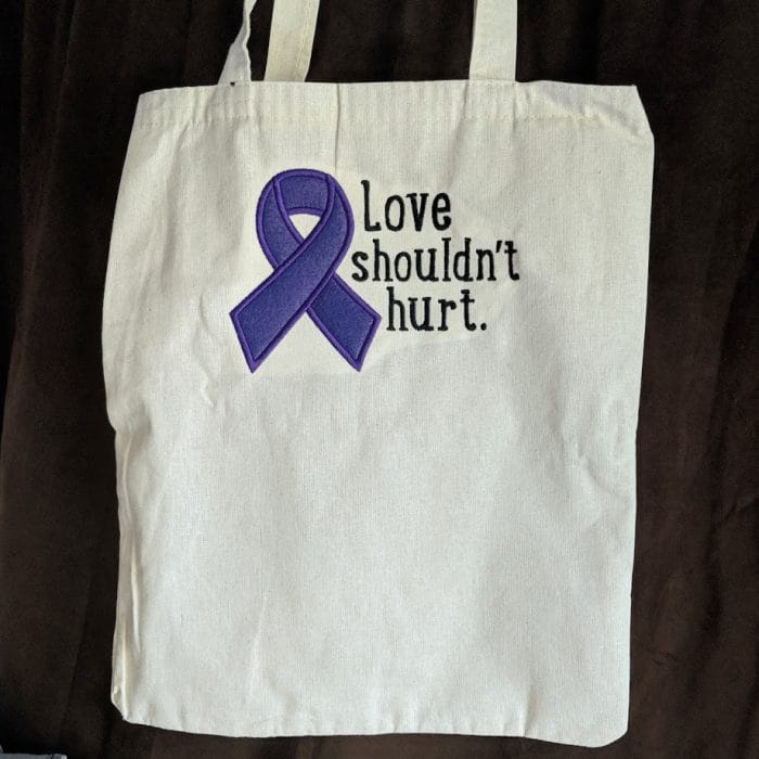 "Love Shouldn't Hurt" Ribbon Applique - October 2018 - Image 2