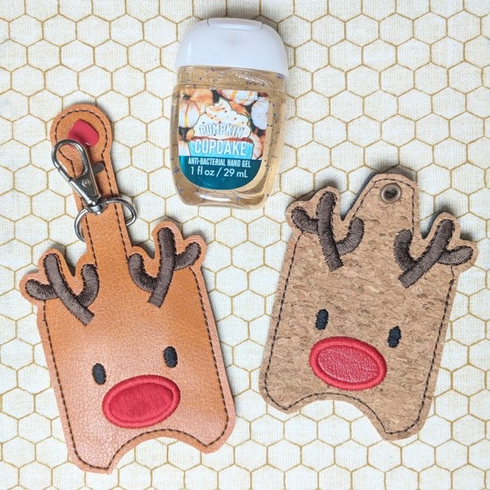 Deer Hand Sanitizer Holder Key Fob & Snap Tab