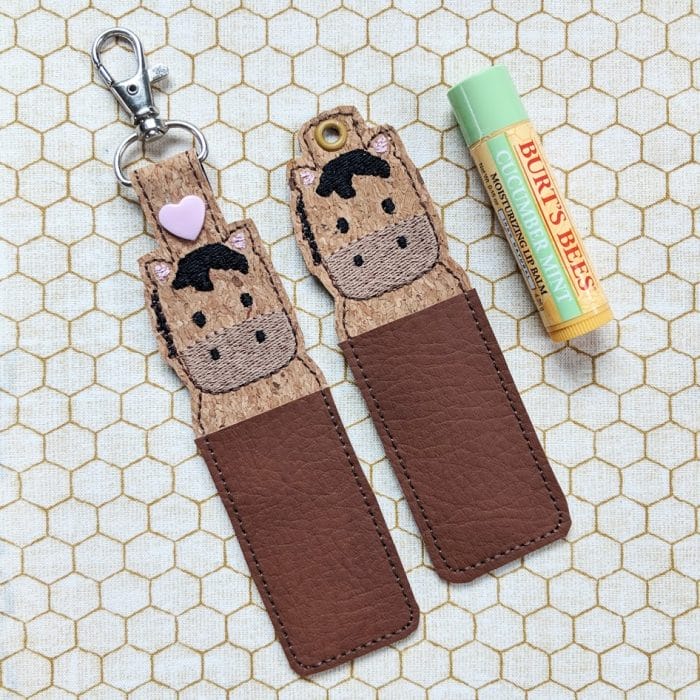 Horse Lip Balm Holder - Snap Tab & Eyelet Key Fob SET - December 2018