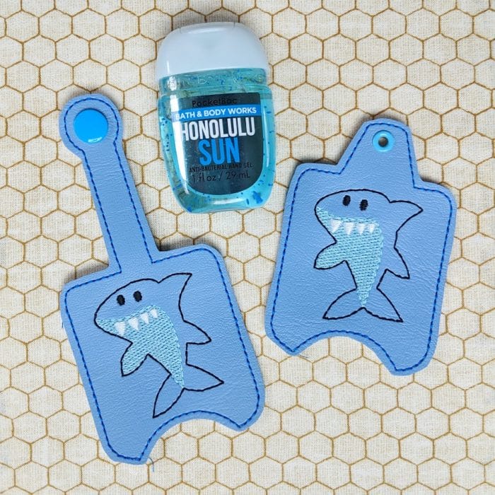 Shark 1 Hand Sanitizer Holder Key Fob & Snap Tab