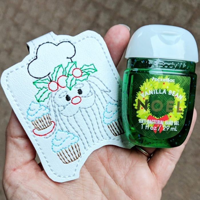 Baking Santa Hand Sanitizer Holder Key Fob & Snap Tab - Image 2