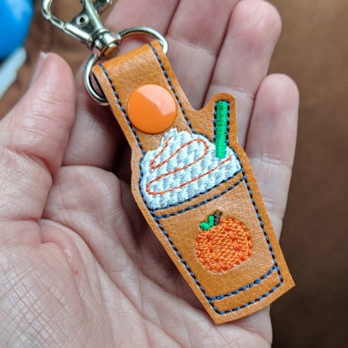 Iced Pumpkin Spice Coffee - Snap Tab & Eyelet Key Fob - Image 2