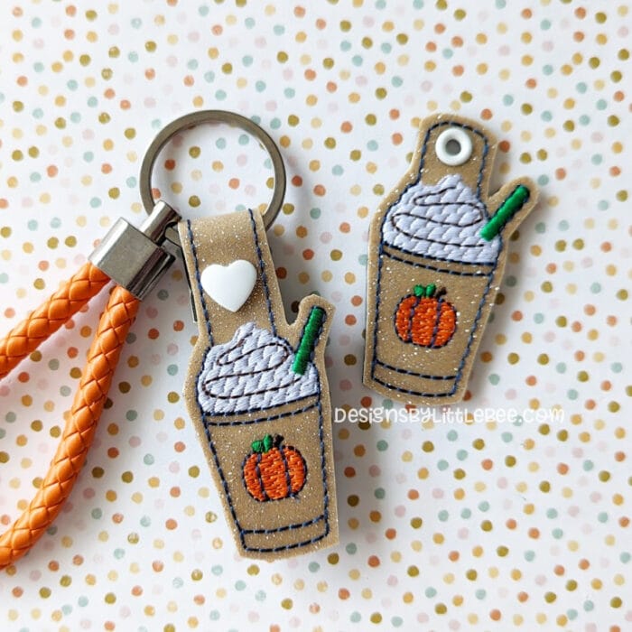 Iced Pumpkin Spice Coffee - Snap Tab & Eyelet Key Fob