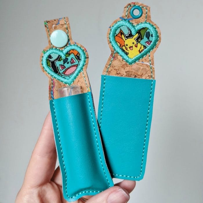 Heart Applique Lip Balm Holder - Snap Tab & Eyelet Key Fob SET - December 2018 - Image 2