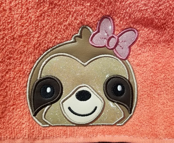 Sloth with Bow Peeker Applique January 2019 - Image 2