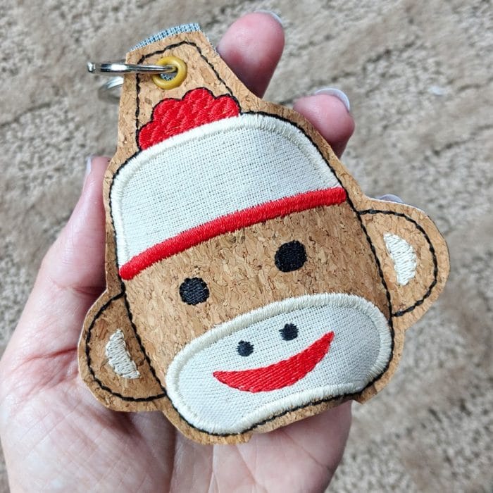 Sock Monkey Hand Sanitizer Holder Key Fob & Snap Tab - January 2019 - Image 2