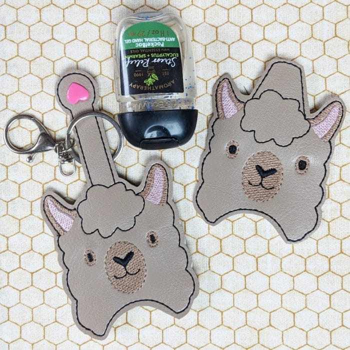 Llama Hand Sanitizer Holder Key Fob & Snap Tab - February 2019