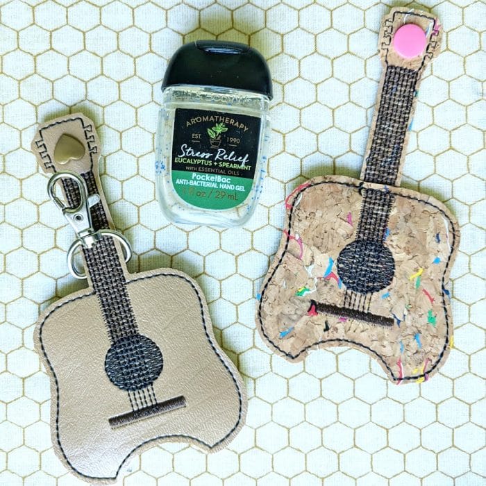 Guitar Hand Sanitizer Holder Snap Tab - April 2019