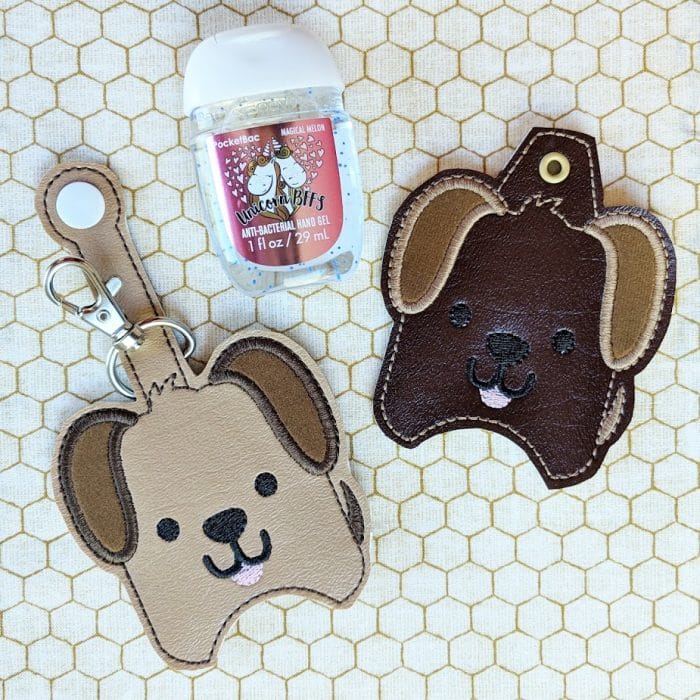 Dog Hand Sanitizer Holder Key Fob & Snap Tab - April 2019
