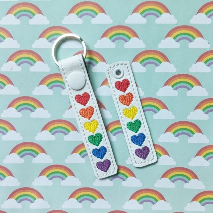 Rainbow Hearts Snap Tab & Eyelet Fob - May 2019 - Image 2
