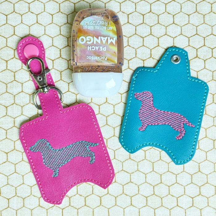 Dachshund Hand Sanitizer Holder Key Fob & Snap Tab - May 2019