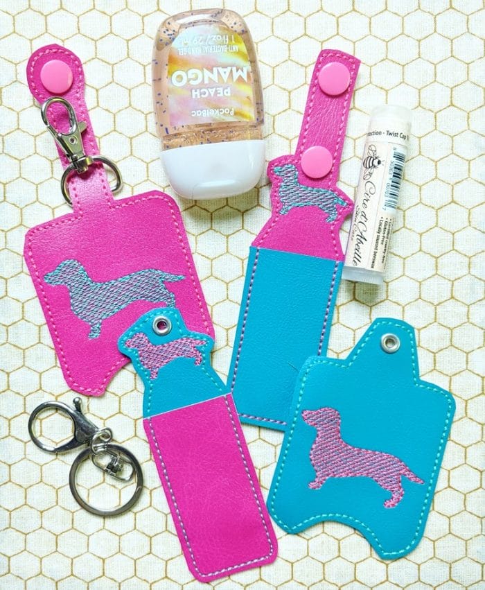 Dachshund Hand Sanitizer Holder Key Fob & Snap Tab - May 2019 - Image 2