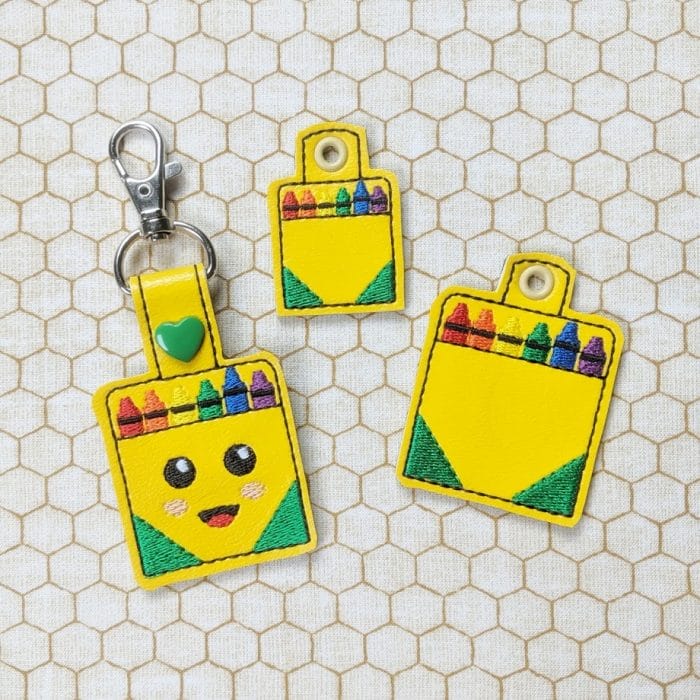 Crayon Box Snap Tab & Eyelet Key Fob Set - July 2019