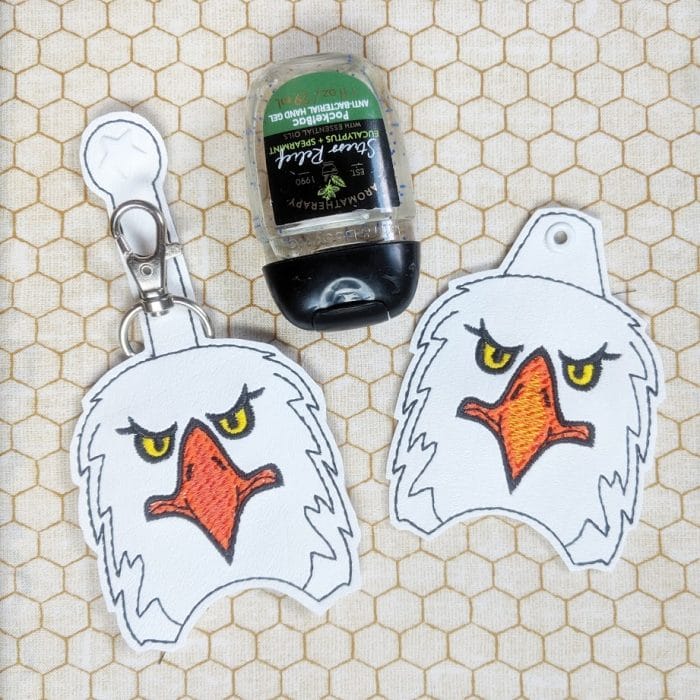 Eagle Hand Sanitizer Holder Key Fob & Snap Tab - July 2019