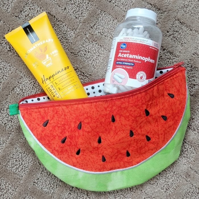 Fully Lined Watermelon Zipper Bag - July 2019