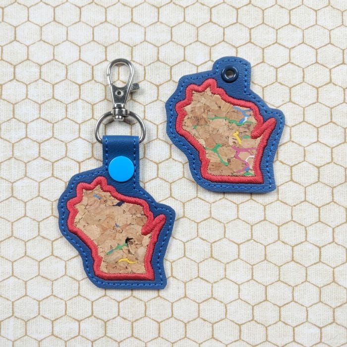 Wisconsin Applique Snap Tab & Eyelet Key Fob - August 2019