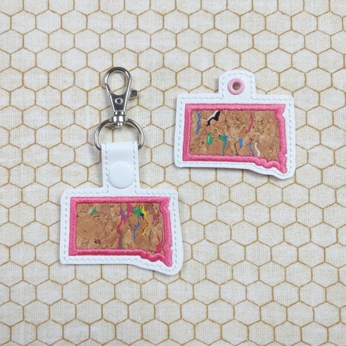South Dakota Applique Snap Tab & Eyelet Key Fob - August 2019