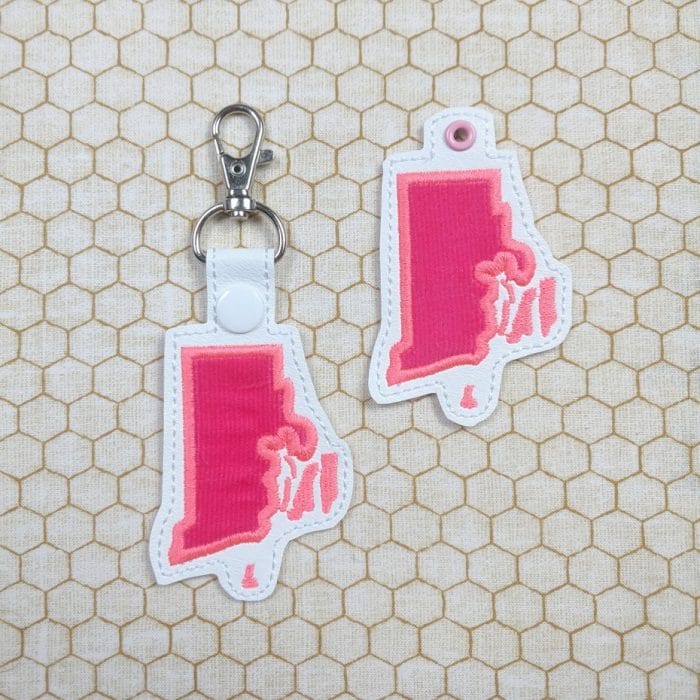 Rhode Island Applique Snap Tab & Eyelet Key Fob - August 2019