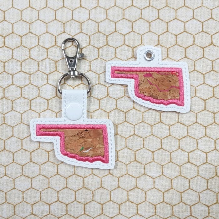 Oklahoma Applique Snap Tab & Eyelet Key Fob - August 2019