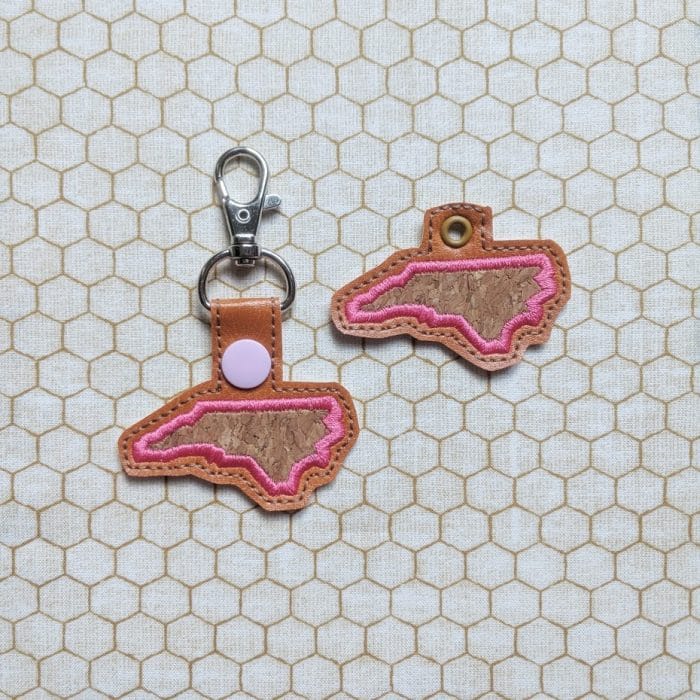 North Carolina Applique Snap Tab & Eyelet Key Fob - August 2019