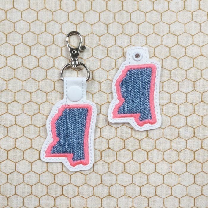 Mississippi Applique Snap Tab & Eyelet Key Fob - August 2019