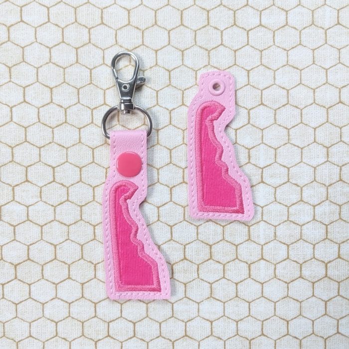 Delaware Applique Snap Tab & Eyelet Key Fob - August 2019