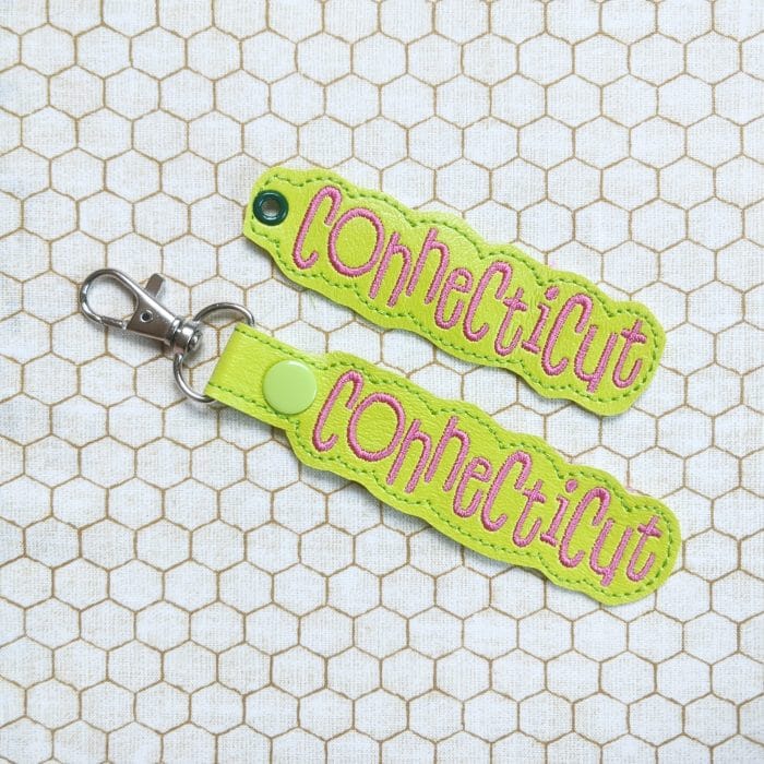 Connecticut Snap Tab & Eyelet Key Fob Set