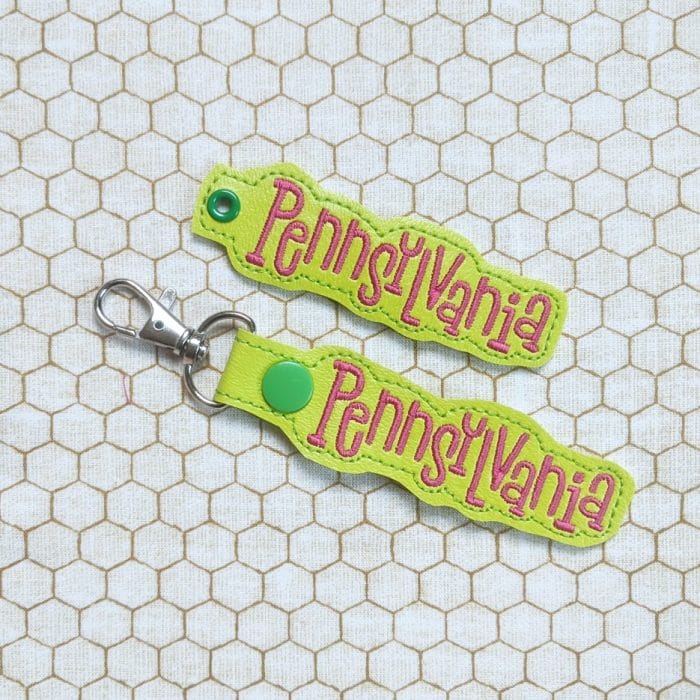 Pennsylvania Snap Tab & Eyelet Key Fob Set