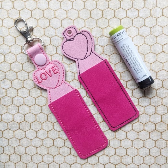Candy Heart Lip Balm Holder - Snap Tab & Eyelet Key Fob Set - January 2020