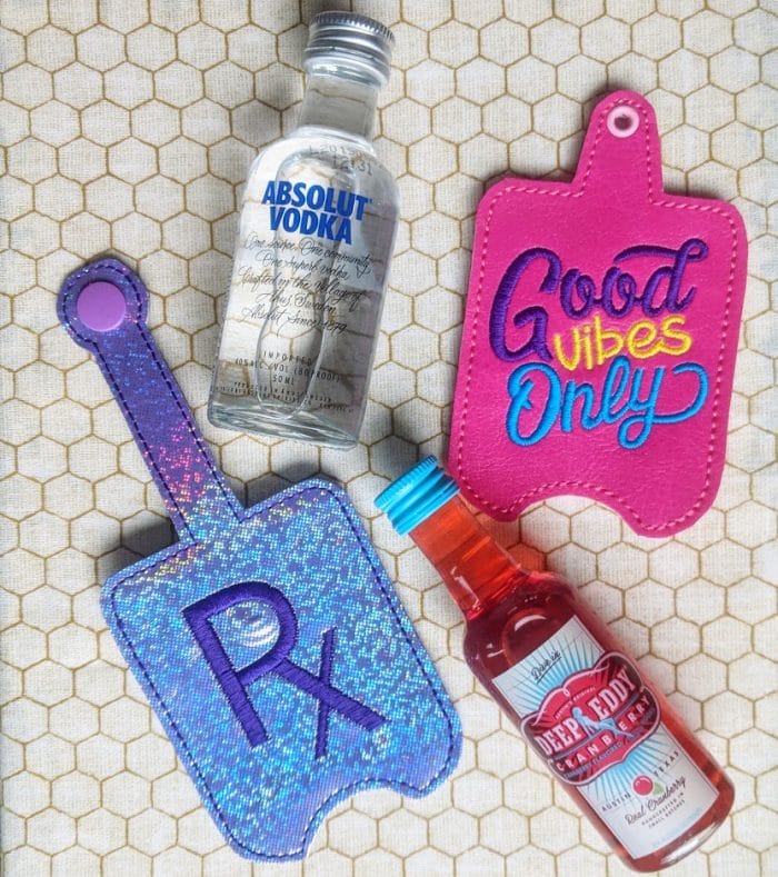 Travel Alcohol Bottle (Nip) Holder Key Fob & Snap Tab - January 2020