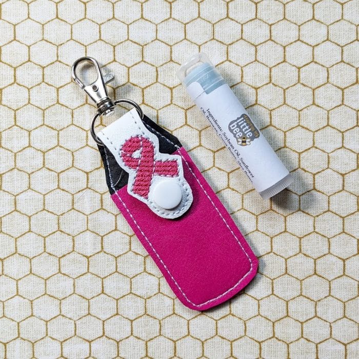 Awareness Ribbon Lip Balm Holder Key Fob Snap Tab - 5x7+ ONLY - July 2020
