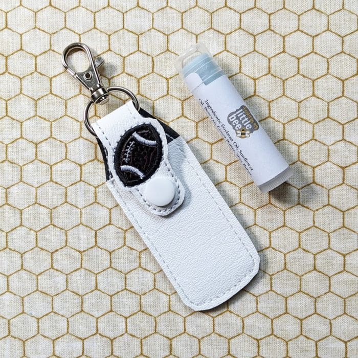 Football Lip Balm Holder Key Fob Snap Tab - 5x7+ ONLY - July 2020