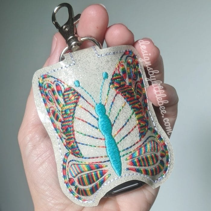 Butterfly Hand Sanitizer Holder Key Fob & Snap Tab June 2020