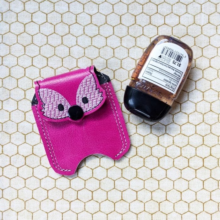 Foldover Hand Sanitizer Holder - DOWN - Fox Key Fob Snap Tab - 5x7 and up ONLY - August 2020